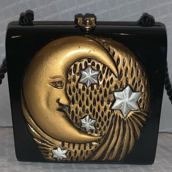 Timmy Woods Beverly Hills Handmade Celestial Man in the Moon Bag Handbag Purse
